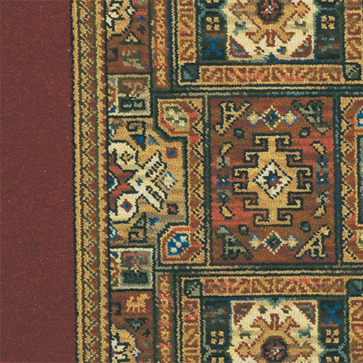 Ulster Carpets Glenavy Axminster Ethnic Panel Runner Rust 01/2137