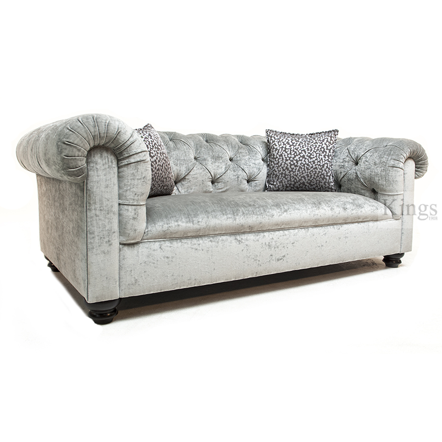 Wade Upholstery Hastings Chesterfield Small Sofa In Grey Velvet
