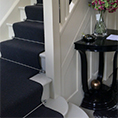 Black Stair Runner With Silver Rods