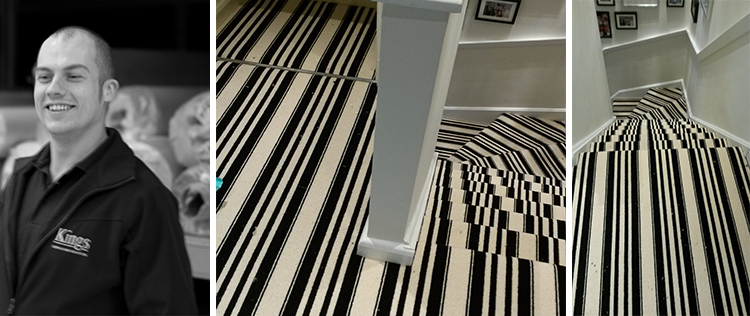 Black and White Stripe in Wool Fitted by Terry