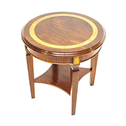 Charles Barr Mahogany and Olive Wood Circular Side Table