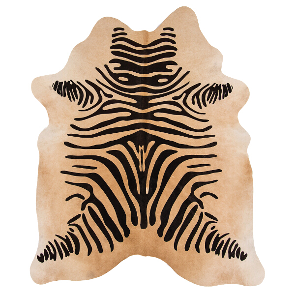 Asiatic Rugs Contemporary Home Rodeo Cowhide Zebra Print Beige Kings