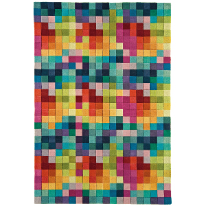 Asiatic Rugs Modern Wool Funk Multi Boxes 200x300