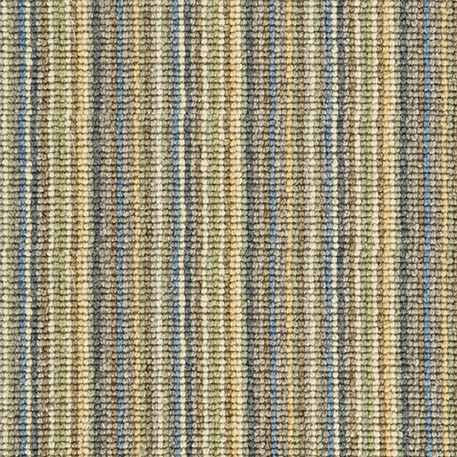 Crucial Trading Mississippi Stripe Blue Gold Wool Loop Pile Carpet WS100