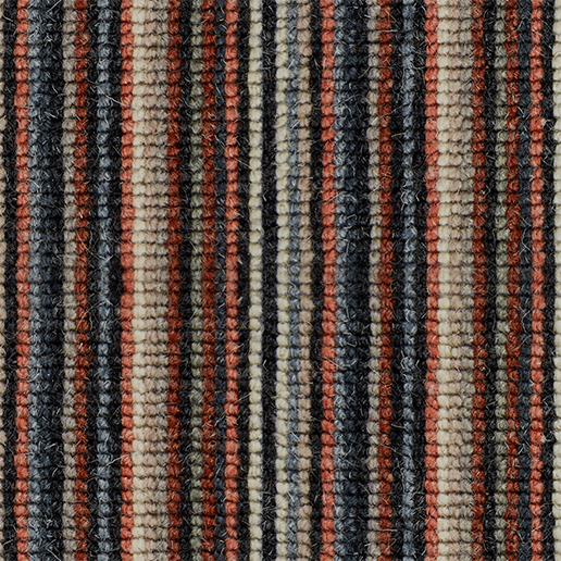 Crucial Trading Mississippi Stripe Indigo Russet Wool Loop Pile Carpet WS149