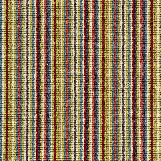Crucial Trading Mississippi Stripe Lime Red Wool Loop Pile Carpet WS114