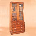 REH Kennedy Military Glass Bookcase with Drawers 