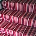 Red Striped Carpet With Oak Floor