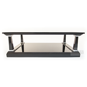 REH Kennedy Classic Coffee Table Black And Silver with Glass Top 3